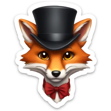 fox wearing tophat :3 sticker