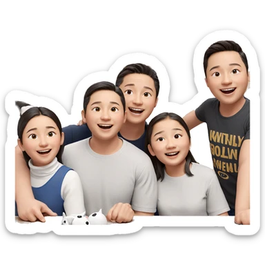 friends sharing a joyful moment sticker