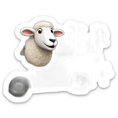 Sheep driving a modern bus sticker