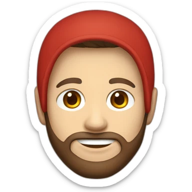 white dude smiling with a brown beard and short brown hair with a red hooded hoodie with "Posh" embroidered on the hoodie sticker