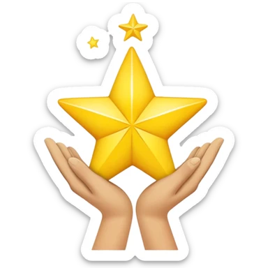 building a bright yellow dream star with your hands sticker