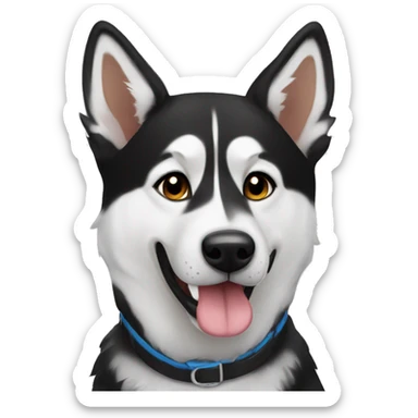 Black and white husky German Shepard mix sticker