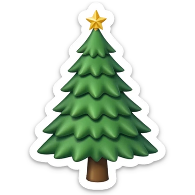 generate simple green christmas tree without toys sticker