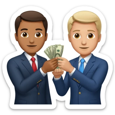 money exchanging between two men (one is a business man and one is a politician) sticker