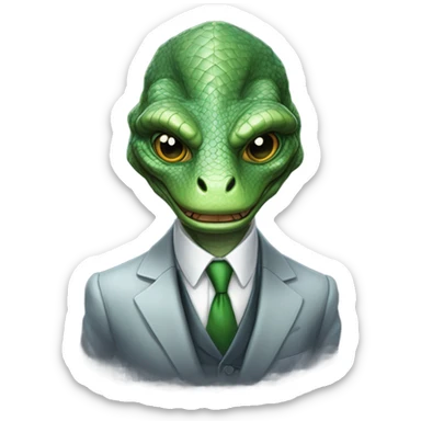 reptilian in suit sticker