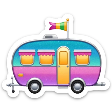 glitter caravan sticker