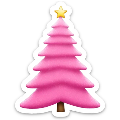 pink christmas tree sticker
