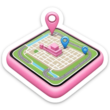 mix pink of a big gps map of the lines sticker