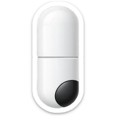 Minimalistic futuristic white&black pills pack emoji, black and white, flat vector design, high-tech clean UI icon sticker
