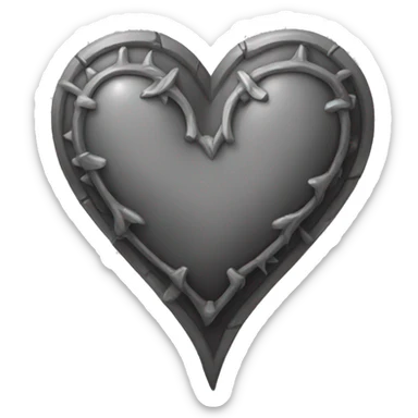 Gothic heart with greyscale colors sticker