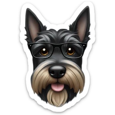 Scottish terrier black in suit and glasses sticker