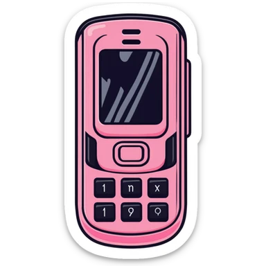 pink gothic flip phone sticker