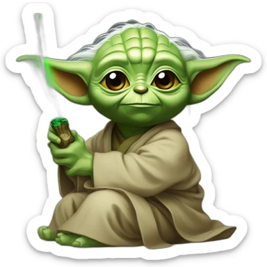 Yoda qui joue au jeu vidéo sticker