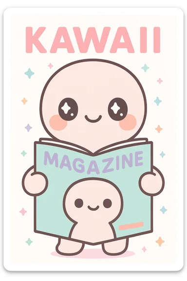magazine, stylish and modern, kawaii style sticker