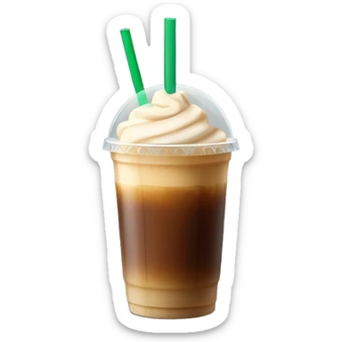 Starbuck ice coffee with ice cubes sticker