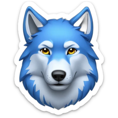 blue wolf sticker