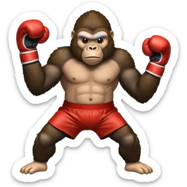 gorilla with boxing gloves sticker