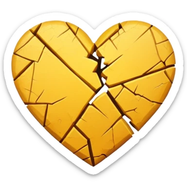 Corazón amarillo roto  sticker
