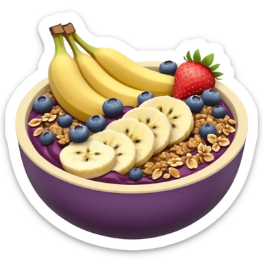 Vaso con açai, que lleve granola plátano arándanos y frutillas sticker