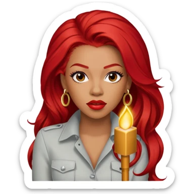 Keyshia Cole with long red hair sticker