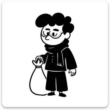 thief with mask in black and white sticker