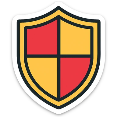 shield icon, lineal color icon with black outlines, simple and bold, modern, no text sticker