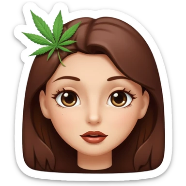 brownie with a feminine vibe, Feminine facial features with expressive eyes and lashes, soft lips, confident attitude.  420-friendly aesthetic sticker