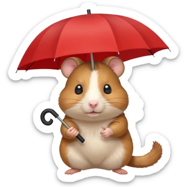 hamster holding an umbrella sticker