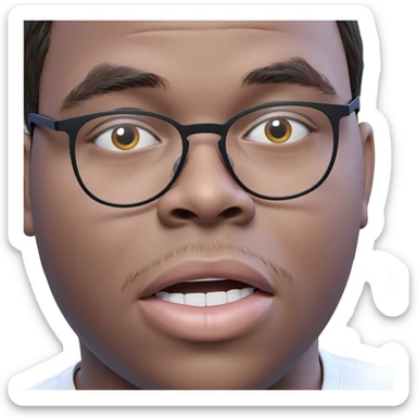 portrait of a boy with glasses sticker