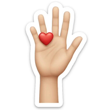 A hand heart sticker