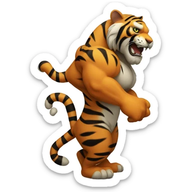 A tiger with muscles and black hop die sticker