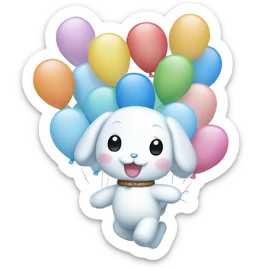 Cinnamoroll with balloons sticker