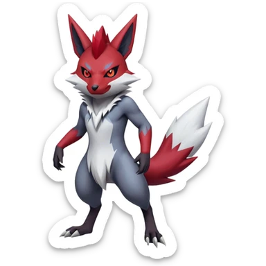 Edgy Cool Beautiful Zangoose-Zoroark, full body sticker