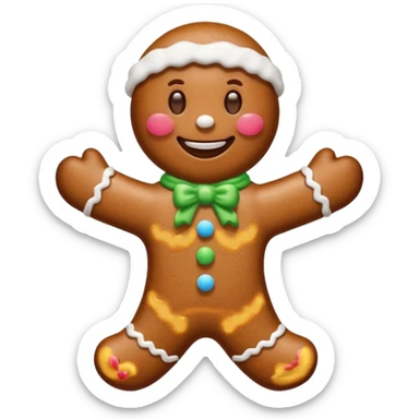christmas gingerbread man sticker