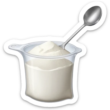 Little ziploc bag of white powder and a spoon sticker