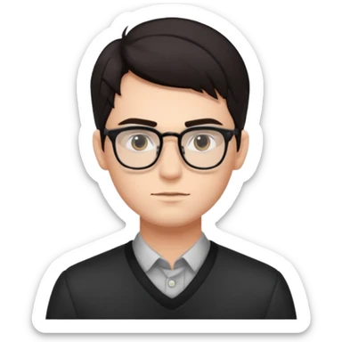 young man with glasses and slick hair sticker
