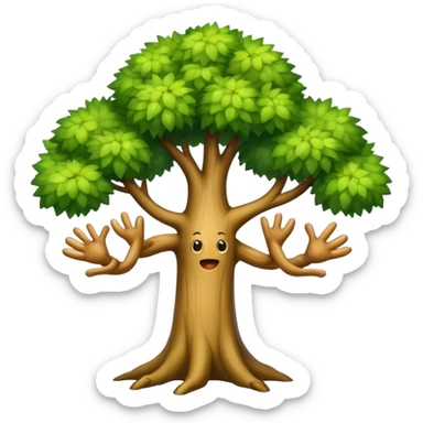 Birkenbaum mit Armen und Beinen  sticker