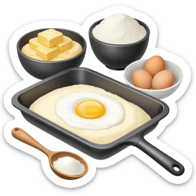 baking ingredients ready for preparation sticker