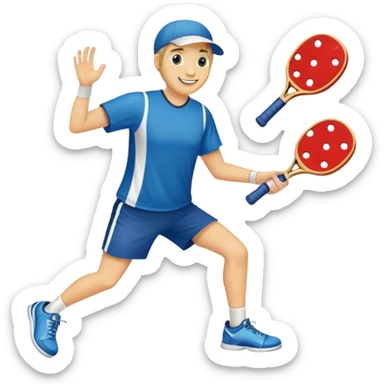 Playing pickle ball  sticker