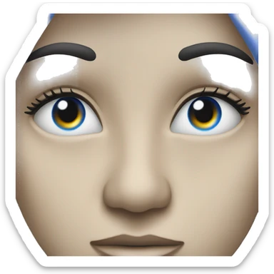 Eyes looking left with blue irises sticker