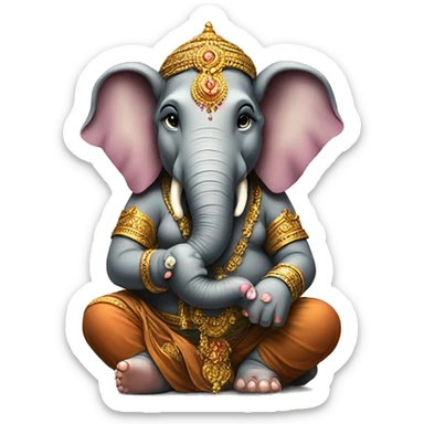 Elephant with three facee one body lord ganesh sticker