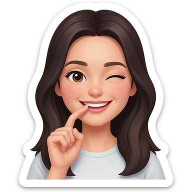 girl biting nail flirting sticker