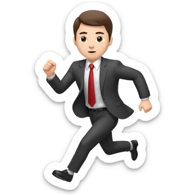 businessman picking running, face direct to camera, half body sticker