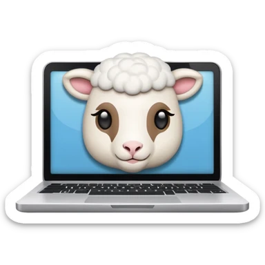 a closed laptop with a lamb logo sticker