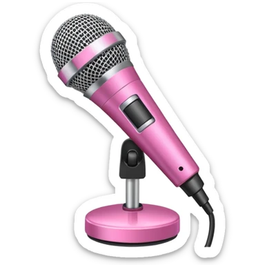 microphone with pink strip on bottom sticker