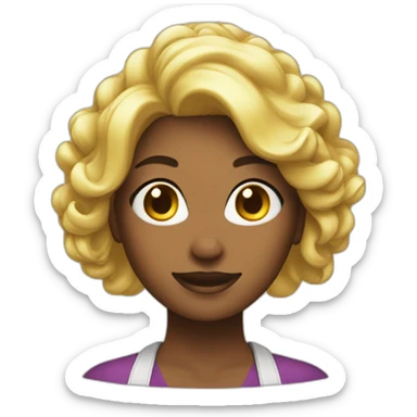 cook woman blon hair sticker