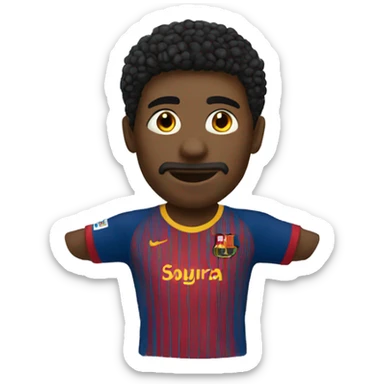Footballer wit Barcelona t-shirt  sticker