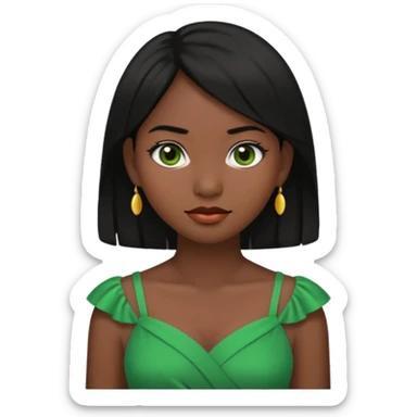 tạo cho tôi emoji công chúa tianna mặt thon da đen xinh và gần giống trong phim nhất, bỏ khuyên tai đi sticker