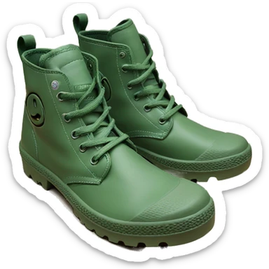 Original Palladium pampa Mens Low Boot Green Low Under Heels sticker