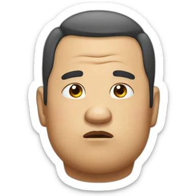 double chin  sad sticker